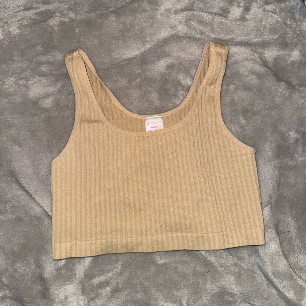 Ribbed Tan Crop Top